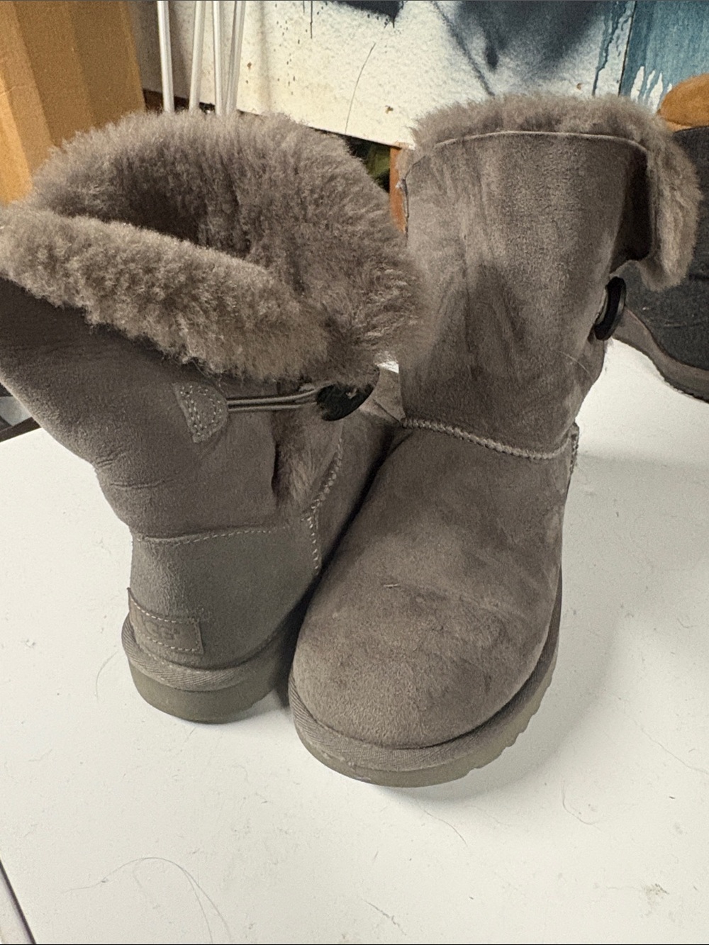 Women's Ugg Cozy Shearling Lined Short Winter Boots - Gray